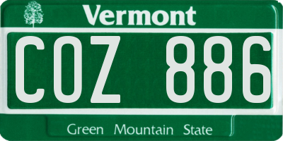 VT license plate COZ886
