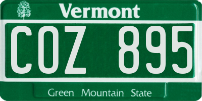 VT license plate COZ895