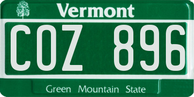 VT license plate COZ896