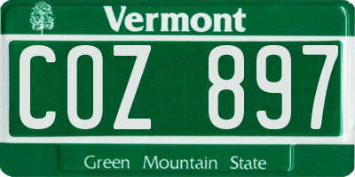 VT license plate COZ897