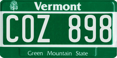 VT license plate COZ898