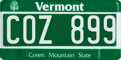 VT license plate COZ899
