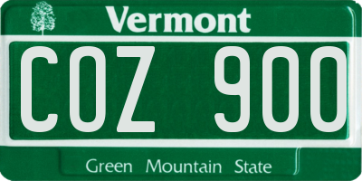 VT license plate COZ900
