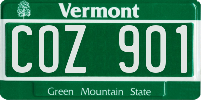 VT license plate COZ901