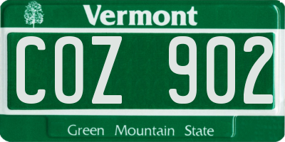 VT license plate COZ902