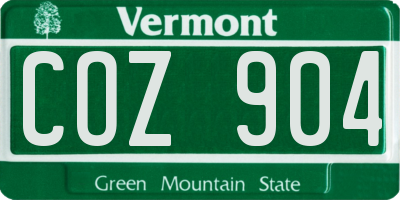 VT license plate COZ904