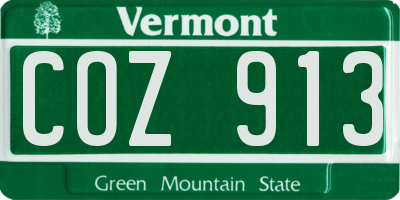 VT license plate COZ913