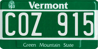 VT license plate COZ915