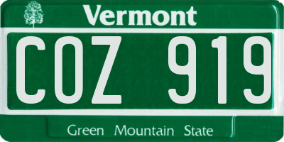 VT license plate COZ919