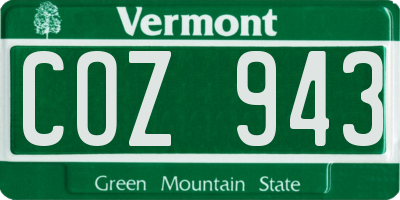VT license plate COZ943