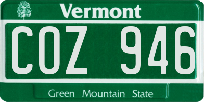 VT license plate COZ946