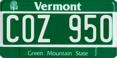 VT license plate COZ950