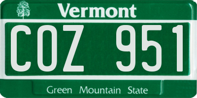 VT license plate COZ951