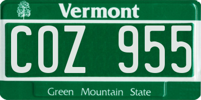 VT license plate COZ955