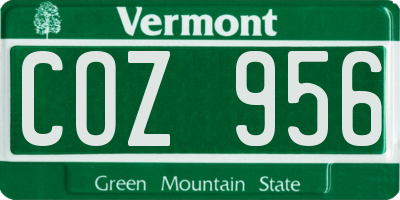 VT license plate COZ956