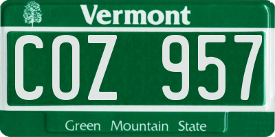 VT license plate COZ957