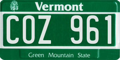 VT license plate COZ961