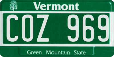 VT license plate COZ969
