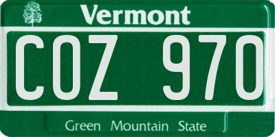 VT license plate COZ970