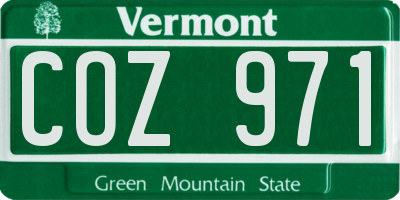 VT license plate COZ971