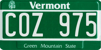 VT license plate COZ975