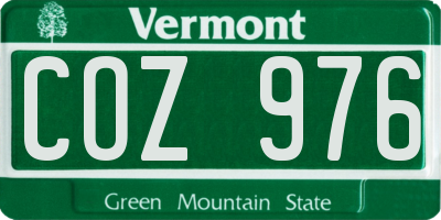 VT license plate COZ976