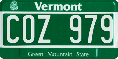 VT license plate COZ979
