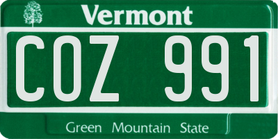 VT license plate COZ991