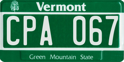 VT license plate CPA067