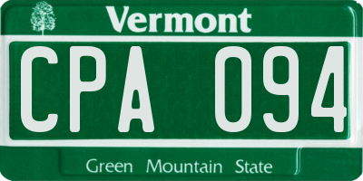 VT license plate CPA094