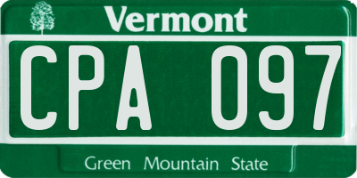 VT license plate CPA097
