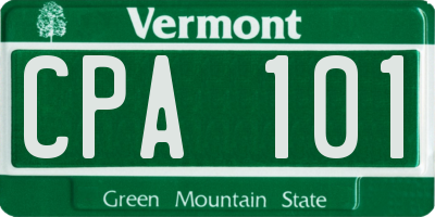 VT license plate CPA101