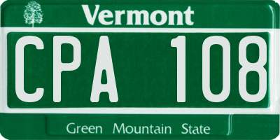 VT license plate CPA108