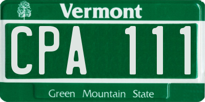 VT license plate CPA111