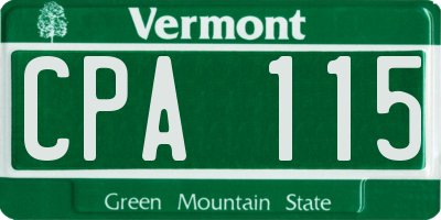 VT license plate CPA115