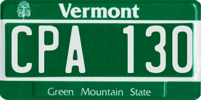 VT license plate CPA130