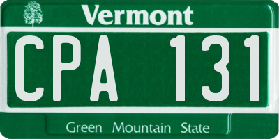 VT license plate CPA131