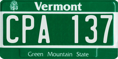 VT license plate CPA137