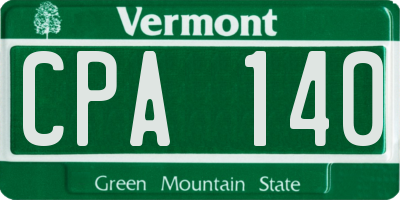 VT license plate CPA140