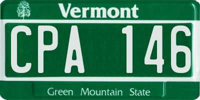 VT license plate CPA146