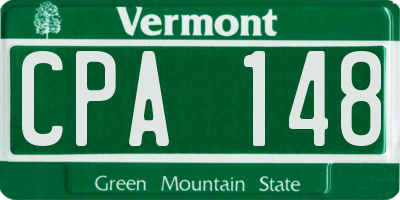 VT license plate CPA148