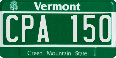 VT license plate CPA150