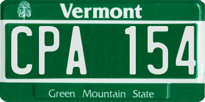VT license plate CPA154