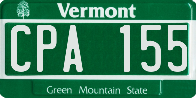 VT license plate CPA155