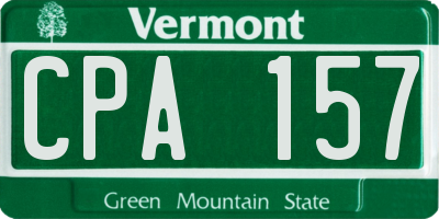 VT license plate CPA157