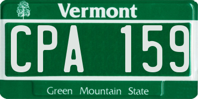 VT license plate CPA159