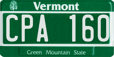 VT license plate CPA160