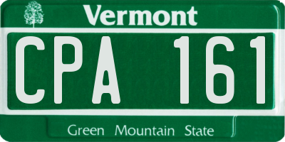 VT license plate CPA161