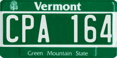 VT license plate CPA164
