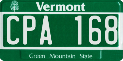VT license plate CPA168